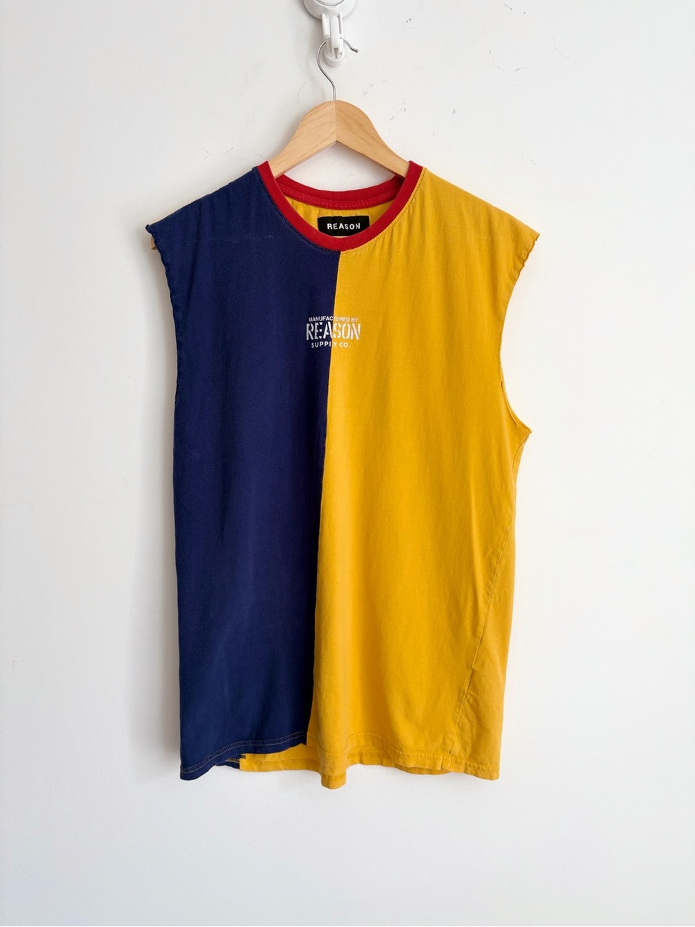Reason Colorblock Sleeveless T Shirt Y2K Streetwear L